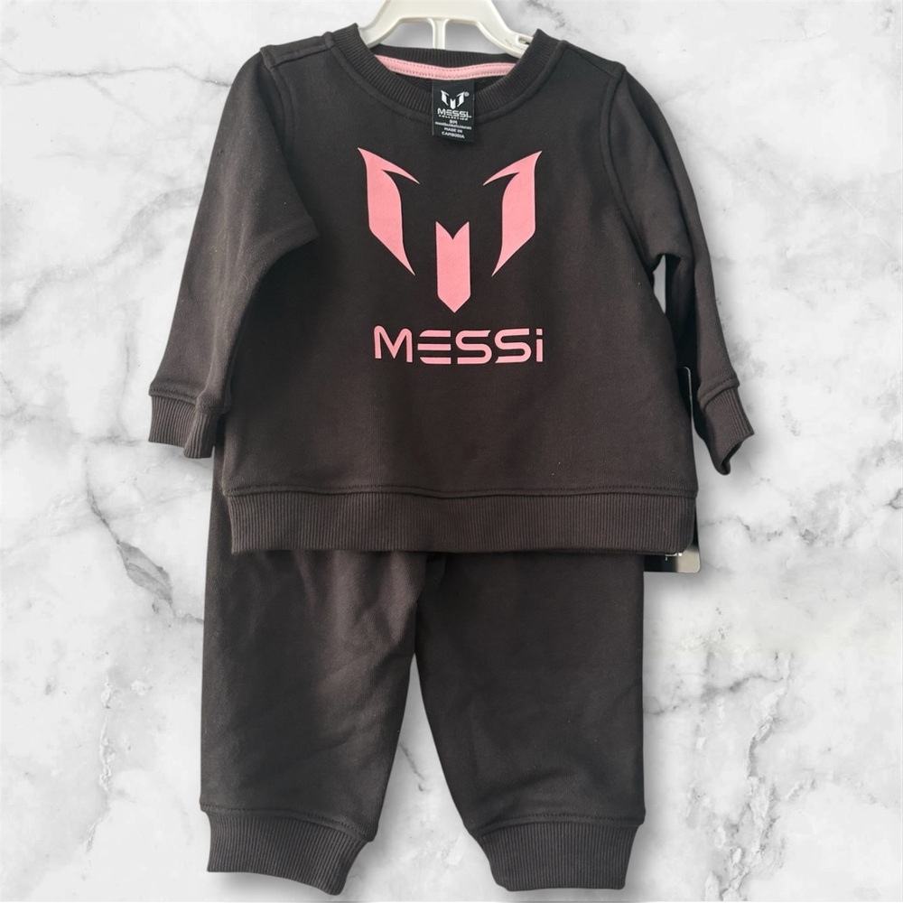 Matching Set Black and Pink Sweatshirt and Joggers